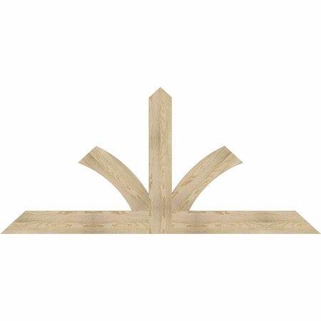 Ekena Millwork Richland Rough Sawn Timber Gable Bracket, Douglas Fir, 84"W x 38"H x 2"D x 6"F, 11/12 Pitch GBW084X38X0206RIC00RDF